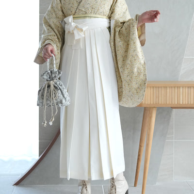 【リサイクル着物】 2尺袖着物 袴 2点セット 販売品 中古 USED キャメル ボタニカル  袴91cm（身長153-158cm）卒業式 大学生 （5182700811）【中古販売】