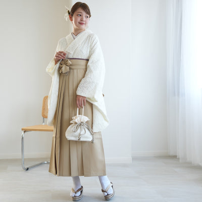 【リサイクル着物】 2尺袖着物 袴 2点セット 販売品 中古 USED レース  袴91cm（身長153-158cm）卒業式 大学生 （5182701111）【中古販売】