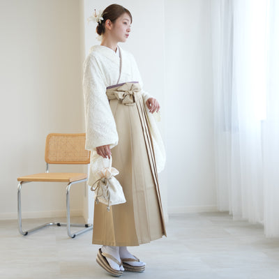 【リサイクル着物】 2尺袖着物 袴 2点セット 販売品 中古 USED レース  袴91cm（身長153-158cm）卒業式 大学生 （5182701111）【中古販売】
