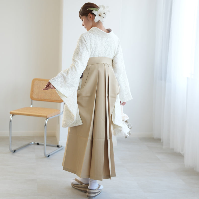 【リサイクル着物】 2尺袖着物 袴 2点セット 販売品 中古 USED レース  袴91cm（身長153-158cm）卒業式 大学生 （5182701111）【中古販売】