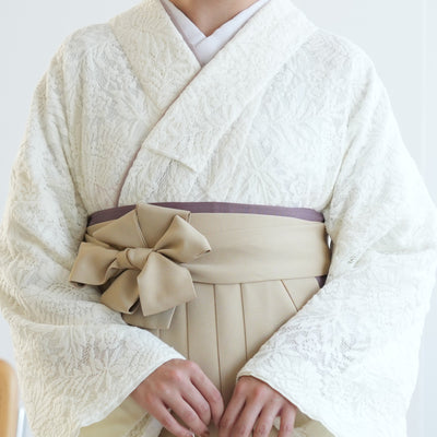 【リサイクル着物】 2尺袖着物 袴 2点セット 販売品 中古 USED レース  袴91cm（身長153-158cm）卒業式 大学生 （5182701111）【中古販売】