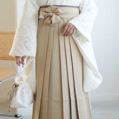 【リサイクル着物】 2尺袖着物 袴 2点セット 販売品 中古 USED レース  袴91cm（身長153-158cm）卒業式 大学生 （5182701111）【中古販売】