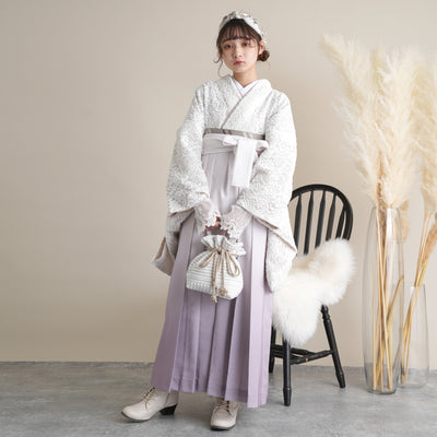【リサイクル着物】 2尺袖着物 袴 2点セット 販売品 中古 USED 日本製レース  袴91-99cm（身長153-170cm）卒業式 大学生 （5182701301）【中古販売】