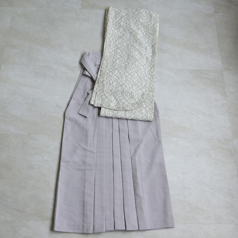 【リサイクル着物】 2尺袖着物 袴 2点セット 販売品 中古 USED フラワーレース  袴91-95cm（身長153-163cm）卒業式 大学生 （5182701602）【中古販売】