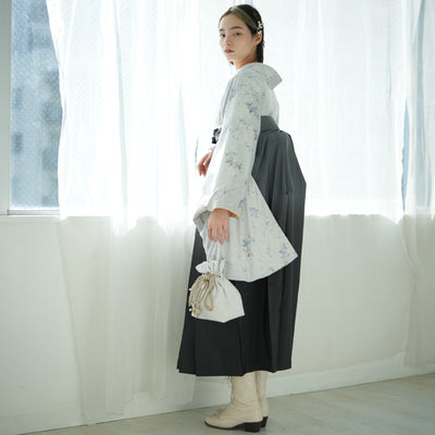 【リサイクル着物】 2尺袖着物 袴 2点セット 販売品 中古 USED 水色系  袴91・99cm（身長153-158cm・163-170cm） 卒業式 大学生 （5182712201）【中古販売】