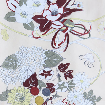 【リサイクル着物】 2尺袖着物 袴 2点セット 販売品 中古 USED ベージュ  袴91cm（身長153-158cm）卒業式 大学生 ひよこ商店（5182715711）【中古販売】