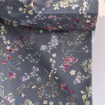 【リサイクル着物】 2尺袖着物 袴 2点セット 販売品 中古 USED 深緑 花柄  袴95cm（身長約158-163cm）卒業式 大学生 （5183707311）【中古販売】