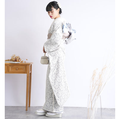 【販売】振袖 袋帯 2点セット utatane フリーサイズ（身長約152cm-162cm） 成人式 日本製レース レース 女性 ホワイト 刺繍 西陣織袋帯（5196604500）