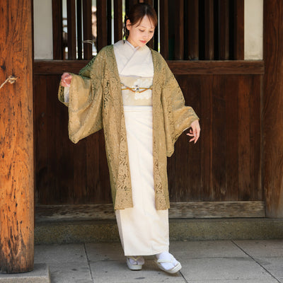 羽織 ニコアンティーク レース 薄羽織 ミルクティ（5223607000）