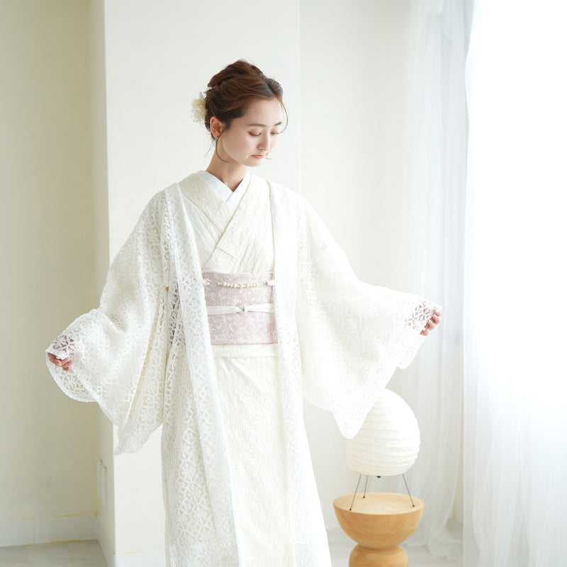 羽織 ニコアンティーク レース 薄羽織 日本製 ホワイト（5223608800）