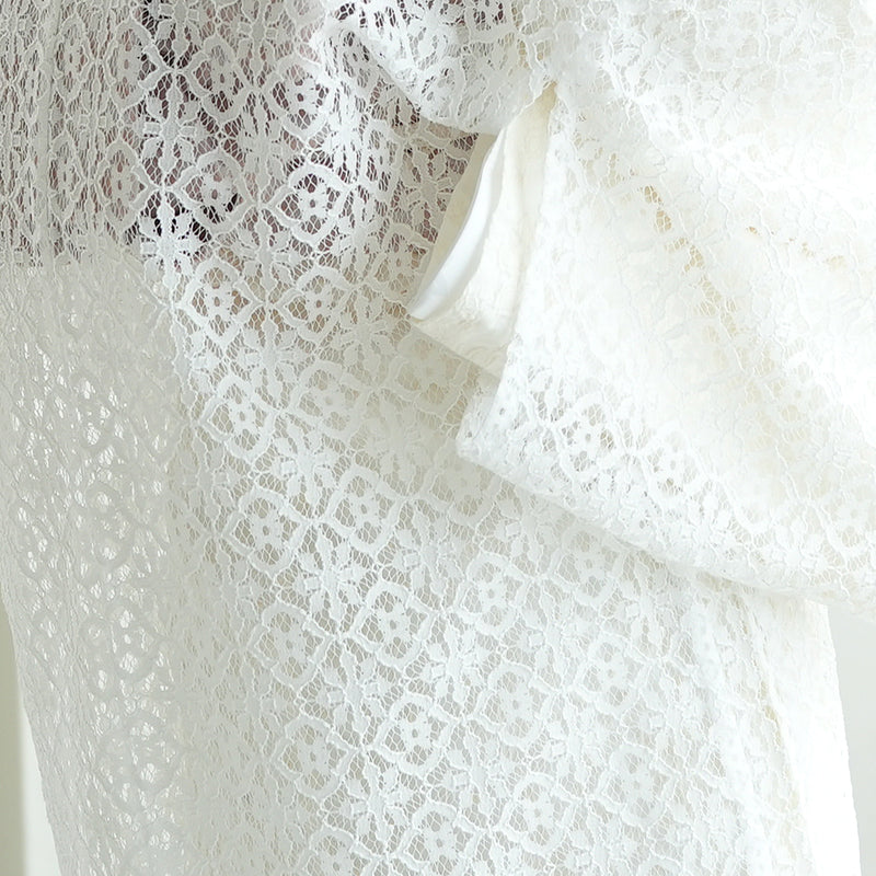 羽織 ニコアンティーク レース 薄羽織 日本製 ホワイト（5223608800）