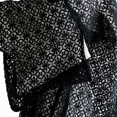 羽織 ニコアンティーク レース 薄羽織 日本製 ブラック（5223609000）
