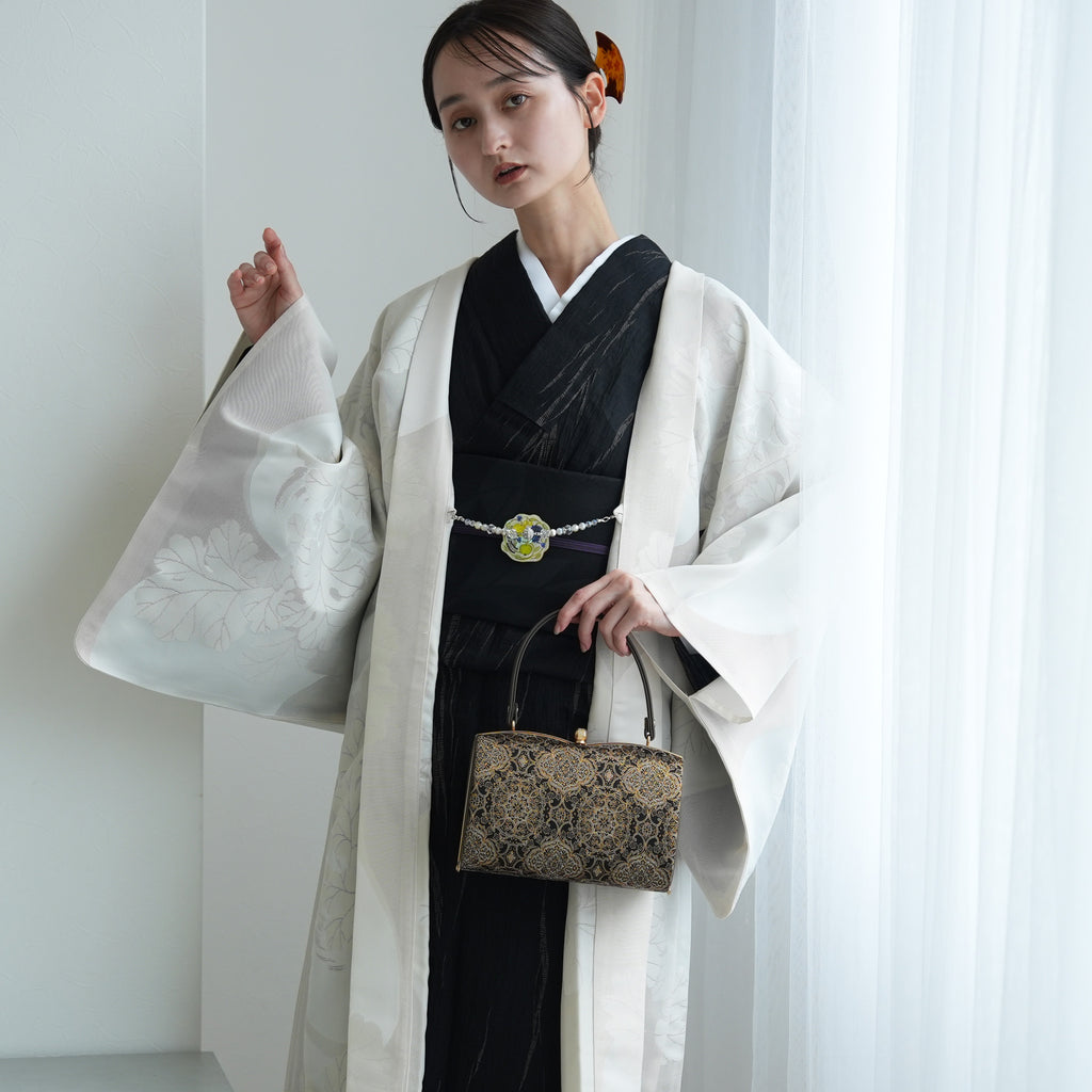羽織 紋紗織 蕪・クリーム】単品 長羽織 フリーサイズ 日本製 塵除け