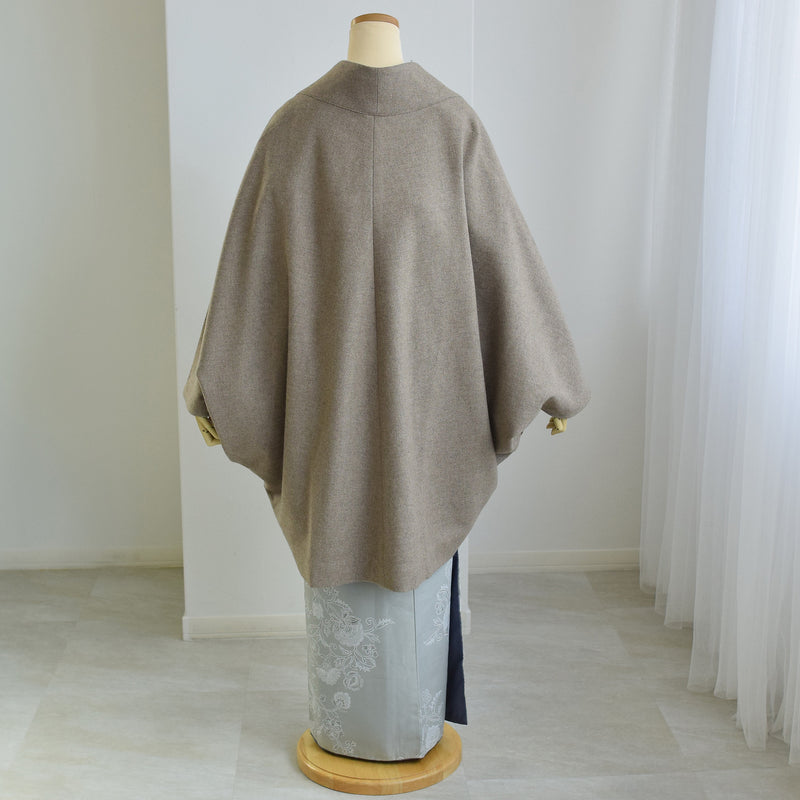 【コート ドルマン2wayコート トープ】羽織 単品 JAPAN MODE モモンガコート 和装コート 羊毛 ボレロ ポケット付き 羽織紐が付けられる乳付き【取り寄せ品】（5230606200）