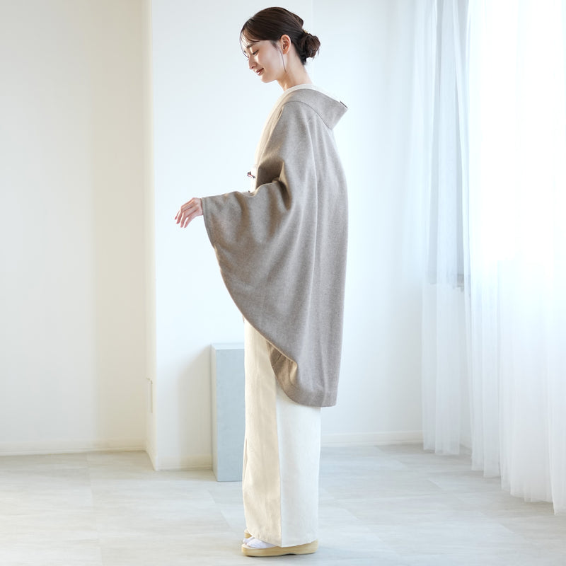 【コート ドルマン2wayコート トープ】羽織 単品 JAPAN MODE モモンガコート 和装コート 羊毛 ボレロ ポケット付き 羽織紐が付けられる乳付き【取り寄せ品】（5230606200）