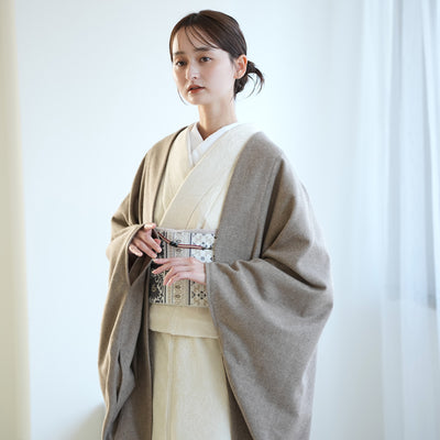 【コート ドルマン2wayコート トープ】羽織 単品 JAPAN MODE モモンガコート 和装コート 羊毛 ボレロ ポケット付き 羽織紐が付けられる乳付き【取り寄せ品】（5230606200）