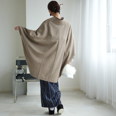【コート ドルマン2wayコート トープ】羽織 単品 JAPAN MODE モモンガコート 和装コート 羊毛 ボレロ ポケット付き 羽織紐が付けられる乳付き【取り寄せ品】（5230606200）