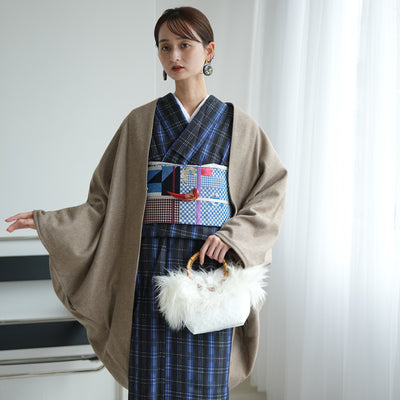 【コート ドルマン2wayコート トープ】羽織 単品 JAPAN MODE モモンガコート 和装コート 羊毛 ボレロ ポケット付き 羽織紐が付けられる乳付き【取り寄せ品】（5230606200）