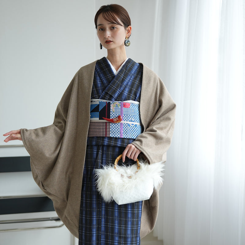 【コート ドルマン2wayコート トープ】羽織 単品 JAPAN MODE モモンガコート 和装コート 羊毛 ボレロ ポケット付き 羽織紐が付けられる乳付き【取り寄せ品】（5230606200）