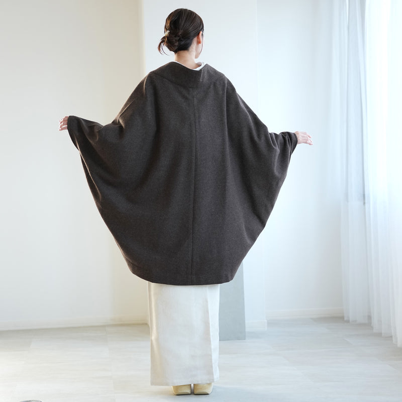 【コート ドルマン2wayコート ココア】羽織 単品 JAPAN MODE モモンガコート 和装コート 羊毛 ボレロ ポケット付き 羽織紐が付けられる乳付き【取り寄せ品】（5230606300）