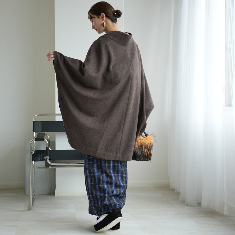 【コート ドルマン2wayコート ココア】羽織 単品 JAPAN MODE モモンガコート 和装コート 羊毛 ボレロ ポケット付き 羽織紐が付けられる乳付き【取り寄せ品】（5230606300）