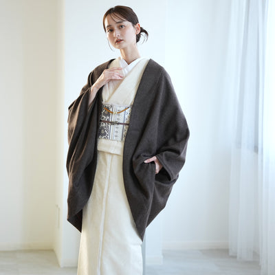 【コート ドルマン2wayコート ココア】羽織 単品 JAPAN MODE モモンガコート 和装コート 羊毛 ボレロ ポケット付き 羽織紐が付けられる乳付き【取り寄せ品】（5230606300）