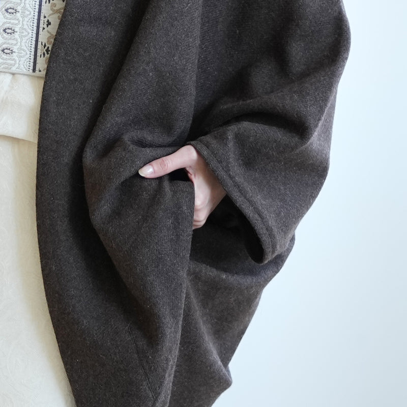 【コート ドルマン2wayコート ココア】羽織 単品 JAPAN MODE モモンガコート 和装コート 羊毛 ボレロ ポケット付き 羽織紐が付けられる乳付き【取り寄せ品】（5230606300）