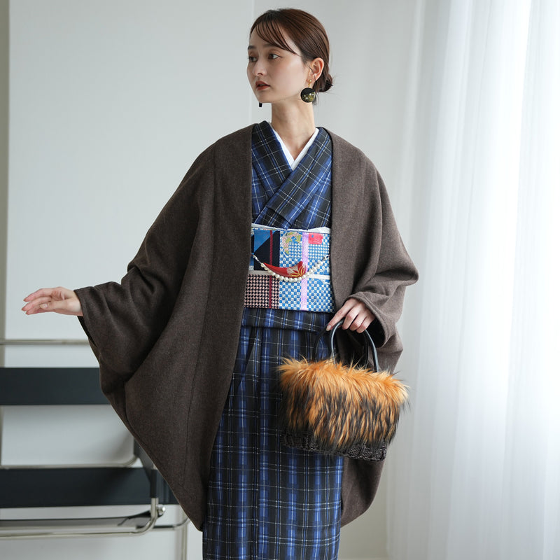 【コート ドルマン2wayコート ココア】羽織 単品 JAPAN MODE モモンガコート 和装コート 羊毛 ボレロ ポケット付き 羽織紐が付けられる乳付き【取り寄せ品】（5230606300）
