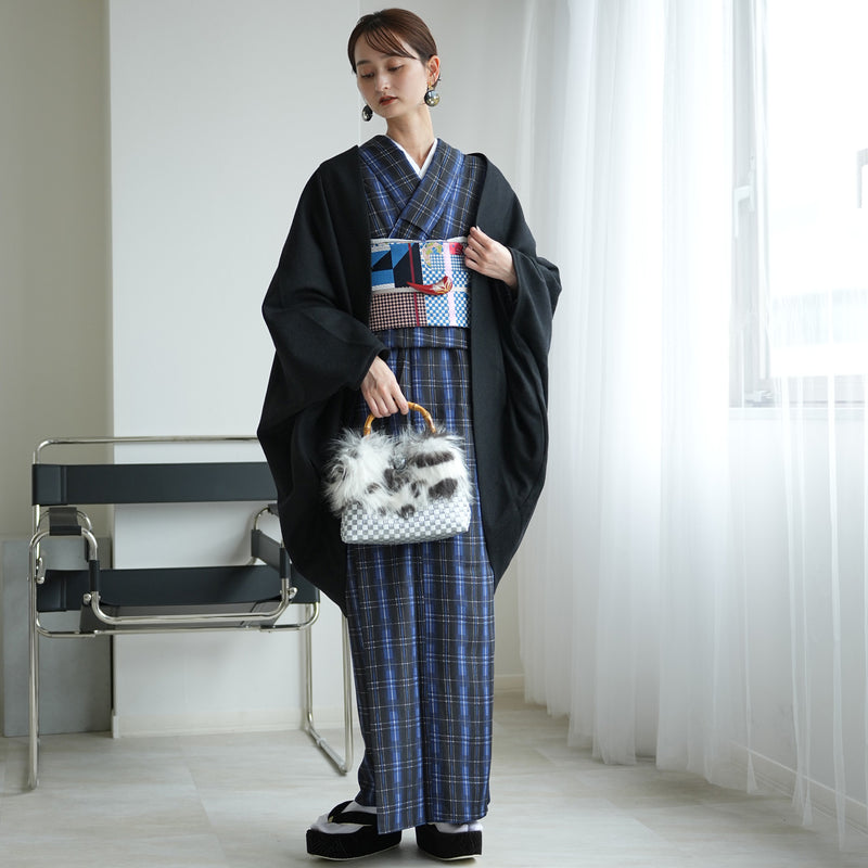 【コート ドルマン2wayコート ブラック】羽織 単品 JAPAN MODE モモンガコート 和装コート 羊毛 ボレロ ポケット付き 羽織紐が付けられる乳付き【取り寄せ品】（5230606400）