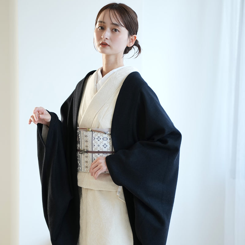 【コート ドルマン2wayコート ブラック】羽織 単品 JAPAN MODE モモンガコート 和装コート 羊毛 ボレロ ポケット付き 羽織紐が付けられる乳付き【取り寄せ品】（5230606400）