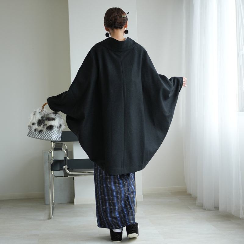 【コート ドルマン2wayコート ブラック】羽織 単品 JAPAN MODE モモンガコート 和装コート 羊毛 ボレロ ポケット付き 羽織紐が付けられる乳付き【取り寄せ品】（5230606400）