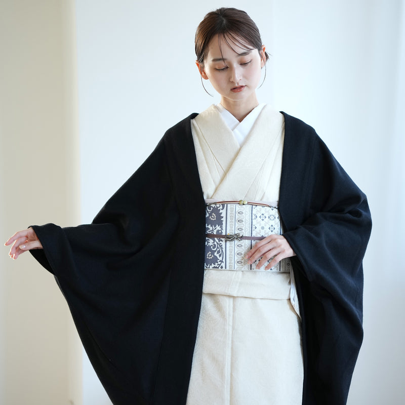 【コート ドルマン2wayコート ブラック】羽織 単品 JAPAN MODE モモンガコート 和装コート 羊毛 ボレロ ポケット付き 羽織紐が付けられる乳付き【取り寄せ品】（5230606400）