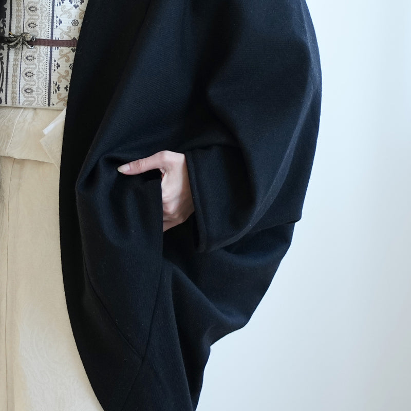 【コート ドルマン2wayコート ブラック】羽織 単品 JAPAN MODE モモンガコート 和装コート 羊毛 ボレロ ポケット付き 羽織紐が付けられる乳付き【取り寄せ品】（5230606400）