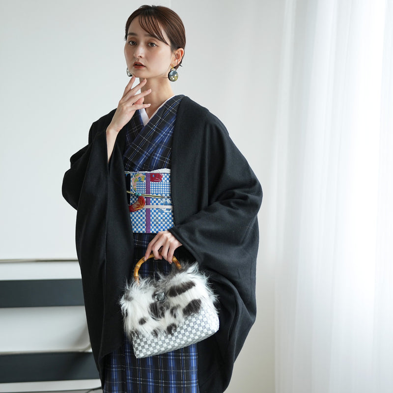 【コート ドルマン2wayコート ブラック】羽織 単品 JAPAN MODE モモンガコート 和装コート 羊毛 ボレロ ポケット付き 羽織紐が付けられる乳付き【取り寄せ品】（5230606400）