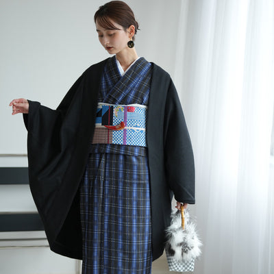 【コート ドルマン2wayコート ブラック】羽織 単品 JAPAN MODE モモンガコート 和装コート 羊毛 ボレロ ポケット付き 羽織紐が付けられる乳付き【取り寄せ品】（5230606400）