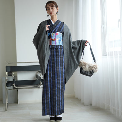 【コート ドルマン2wayコート グレー】羽織 単品 JAPAN MODE モモンガコート 和装コート 羊毛 ボレロ ポケット付き 羽織紐が付けられる乳付き【取り寄せ品】（5230606500）