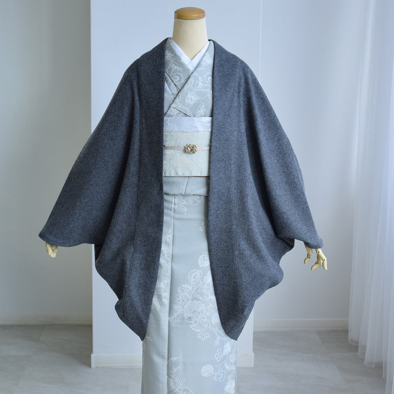 【コート ドルマン2wayコート グレー】羽織 単品 JAPAN MODE モモンガコート 和装コート 羊毛 ボレロ ポケット付き 羽織紐が付けられる乳付き【取り寄せ品】（5230606500）