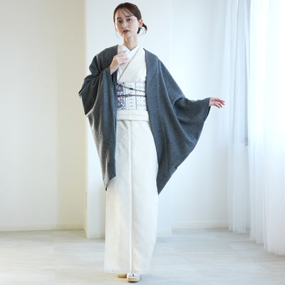 【コート ドルマン2wayコート グレー】羽織 単品 JAPAN MODE モモンガコート 和装コート 羊毛 ボレロ ポケット付き 羽織紐が付けられる乳付き【取り寄せ品】（5230606500）