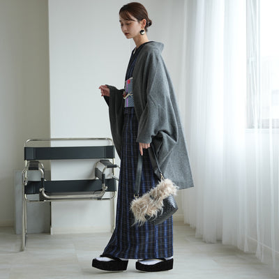 【コート ドルマン2wayコート グレー】羽織 単品 JAPAN MODE モモンガコート 和装コート 羊毛 ボレロ ポケット付き 羽織紐が付けられる乳付き【取り寄せ品】（5230606500）