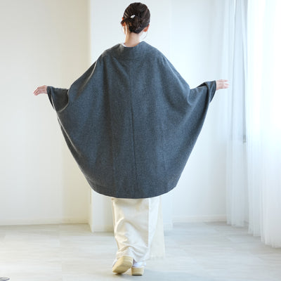 【コート ドルマン2wayコート グレー】羽織 単品 JAPAN MODE モモンガコート 和装コート 羊毛 ボレロ ポケット付き 羽織紐が付けられる乳付き【取り寄せ品】（5230606500）