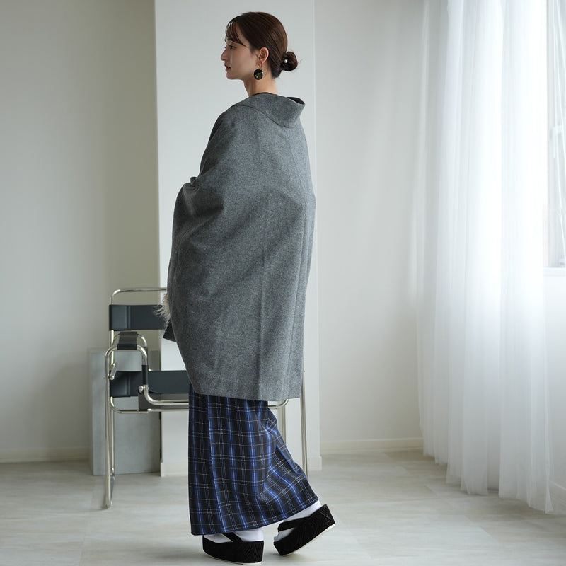 【コート ドルマン2wayコート グレー】羽織 単品 JAPAN MODE モモンガコート 和装コート 羊毛 ボレロ ポケット付き 羽織紐が付けられる乳付き【取り寄せ品】（5230606500）