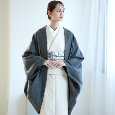 【コート ドルマン2wayコート グレー】羽織 単品 JAPAN MODE モモンガコート 和装コート 羊毛 ボレロ ポケット付き 羽織紐が付けられる乳付き【取り寄せ品】（5230606500）