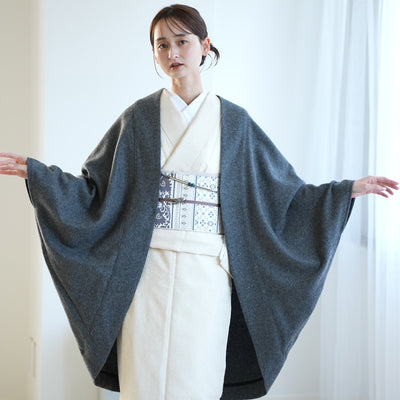 【コート ドルマン2wayコート グレー】羽織 単品 JAPAN MODE モモンガコート 和装コート 羊毛 ボレロ ポケット付き 羽織紐が付けられる乳付き【取り寄せ品】（5230606500）