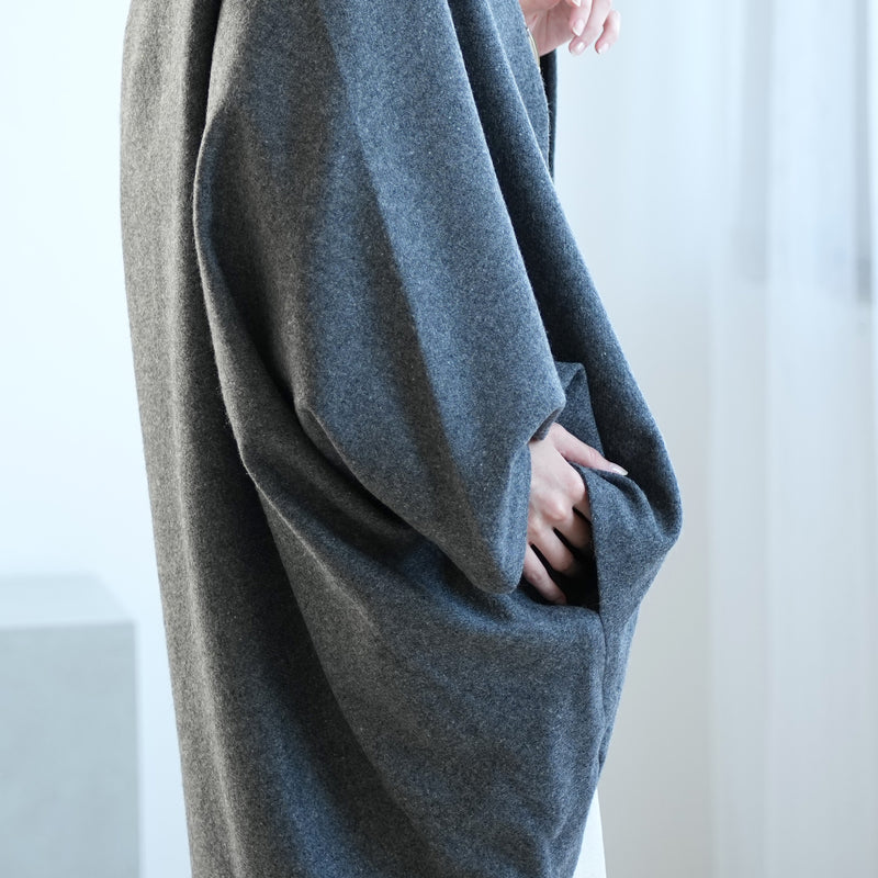 【コート ドルマン2wayコート グレー】羽織 単品 JAPAN MODE モモンガコート 和装コート 羊毛 ボレロ ポケット付き 羽織紐が付けられる乳付き【取り寄せ品】（5230606500）