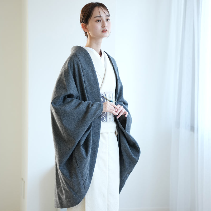 【コート ドルマン2wayコート グレー】羽織 単品 JAPAN MODE モモンガコート 和装コート 羊毛 ボレロ ポケット付き 羽織紐が付けられる乳付き【取り寄せ品】（5230606500）