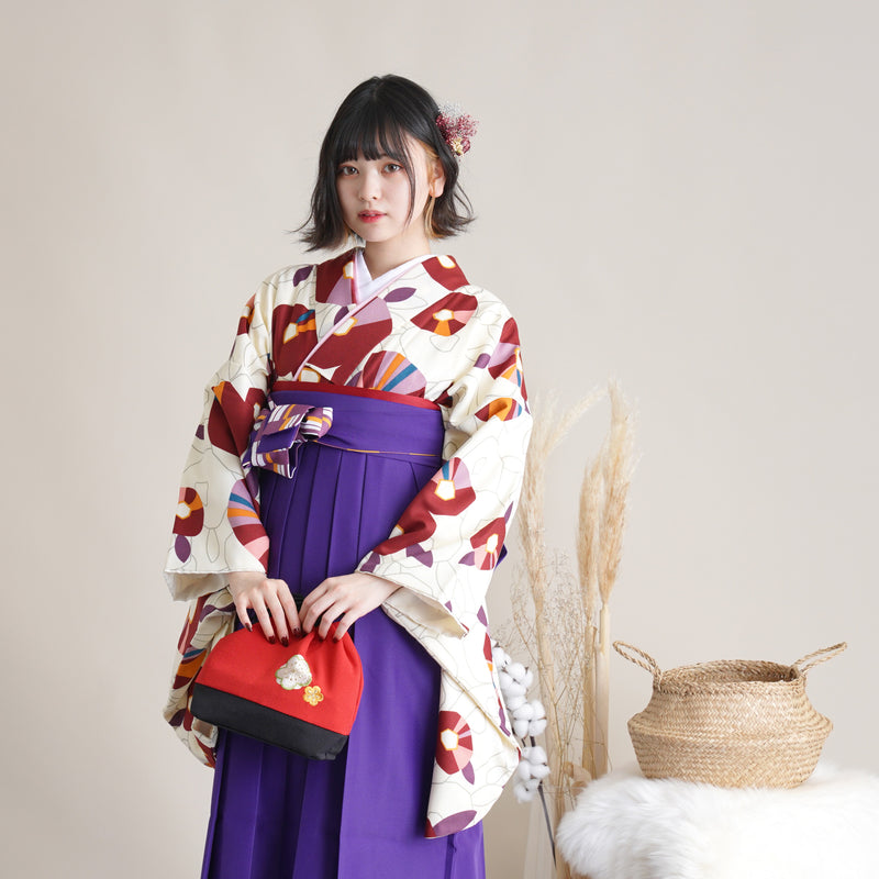 【リサイクル袴】袴 単品 販売品 中古 USED パープル 袴91cm（身長153-158cm）卒業式  ひよこ商店 （5269627400）【中古販売】