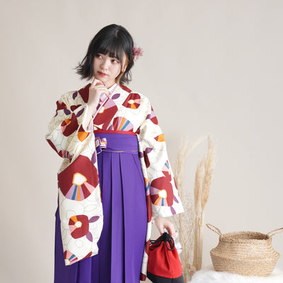 【リサイクル袴】袴 単品 販売品 中古 USED パープル 袴91cm（身長153-158cm）卒業式  ひよこ商店 （5269627400）【中古販売】