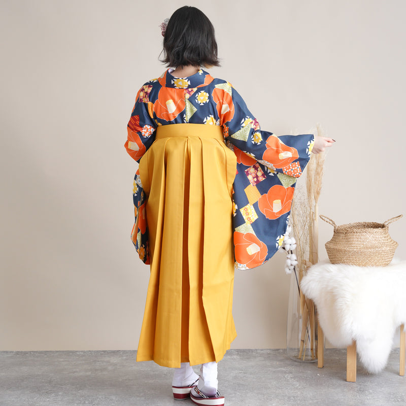【リサイクル袴】袴 単品 販売品 中古 USED イエロー 袴91cm（身長153-158cm）卒業式  ひよこ商店 （5269627500）【中古販売】