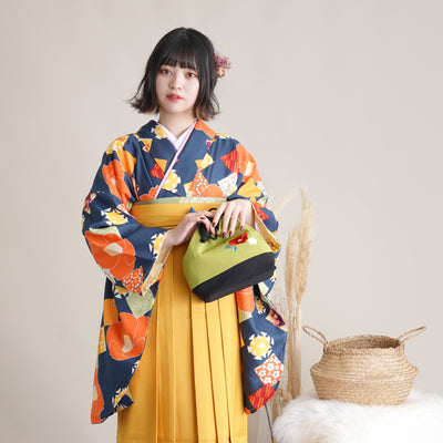 【リサイクル袴】袴 単品 販売品 中古 USED イエロー 袴91cm（身長153-158cm）卒業式  ひよこ商店 （5269627500）【中古販売】