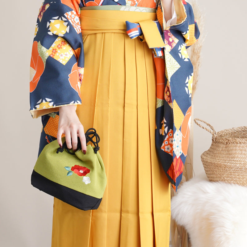 【リサイクル袴】袴 単品 販売品 中古 USED イエロー 袴91cm（身長153-158cm）卒業式  ひよこ商店 （5269627500）【中古販売】
